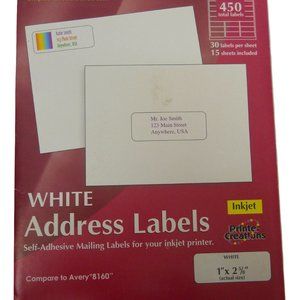 White Address Label INKJET SELF-ADHESIVE 450 Total